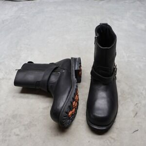 Milwaukee Leather Men 12 Biker Boots Black Classic Engineer Moto Side Zip Buckle